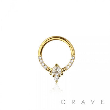 316L SURGICAL STEEL MULTI CZ REVERSE DROP AND BEZEL SEPTUM