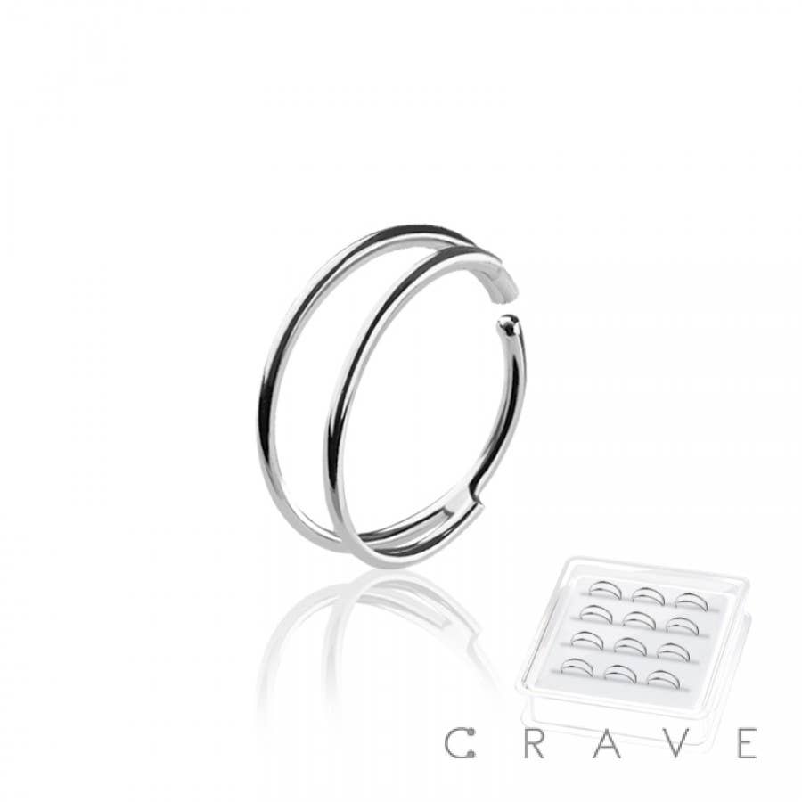 925 STERLING SILVER DOUBLE LINE HALF O RING HOOP PACKAGE