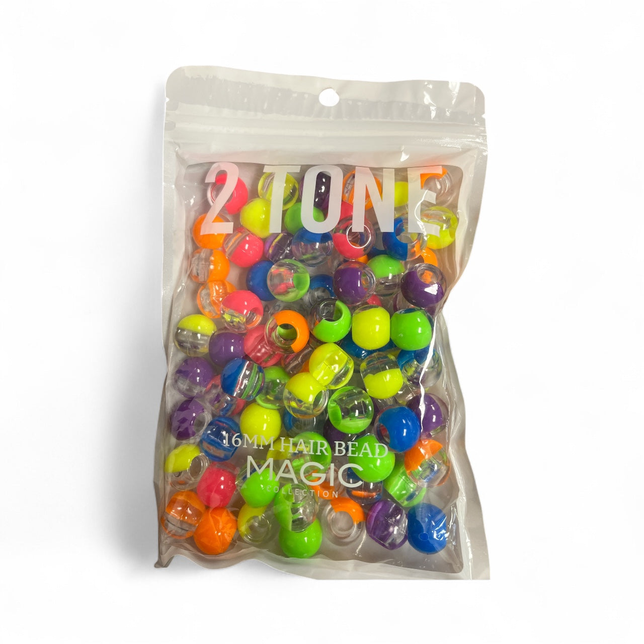 16MM Hair Bead 2 Tone "Neon"