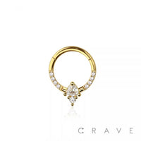 316L SURGICAL STEEL MULTI CZ REVERSE DROP AND BEZEL SEPTUM