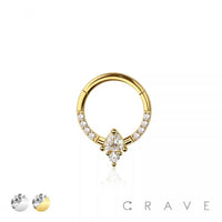 316L SURGICAL STEEL MULTI CZ REVERSE DROP AND BEZEL SEPTUM