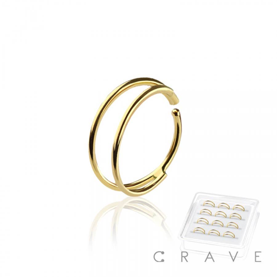 925 STERLING SILVER DOUBLE LINE HALF O RING HOOP PACKAGE