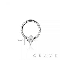 316L SURGICAL STEEL MULTI CZ REVERSE DROP AND BEZEL SEPTUM