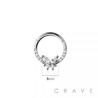 316L SURGICAL STEEL MULTI CZ BUTTERFLY SEPTUM HINGED SEGMENT