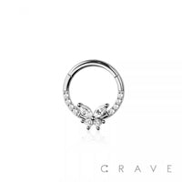 316L SURGICAL STEEL MULTI CZ BUTTERFLY SEPTUM HINGED SEGMENT