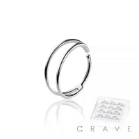 925 STERLING SILVER DOUBLE LINE HALF O RING HOOP PACKAGE