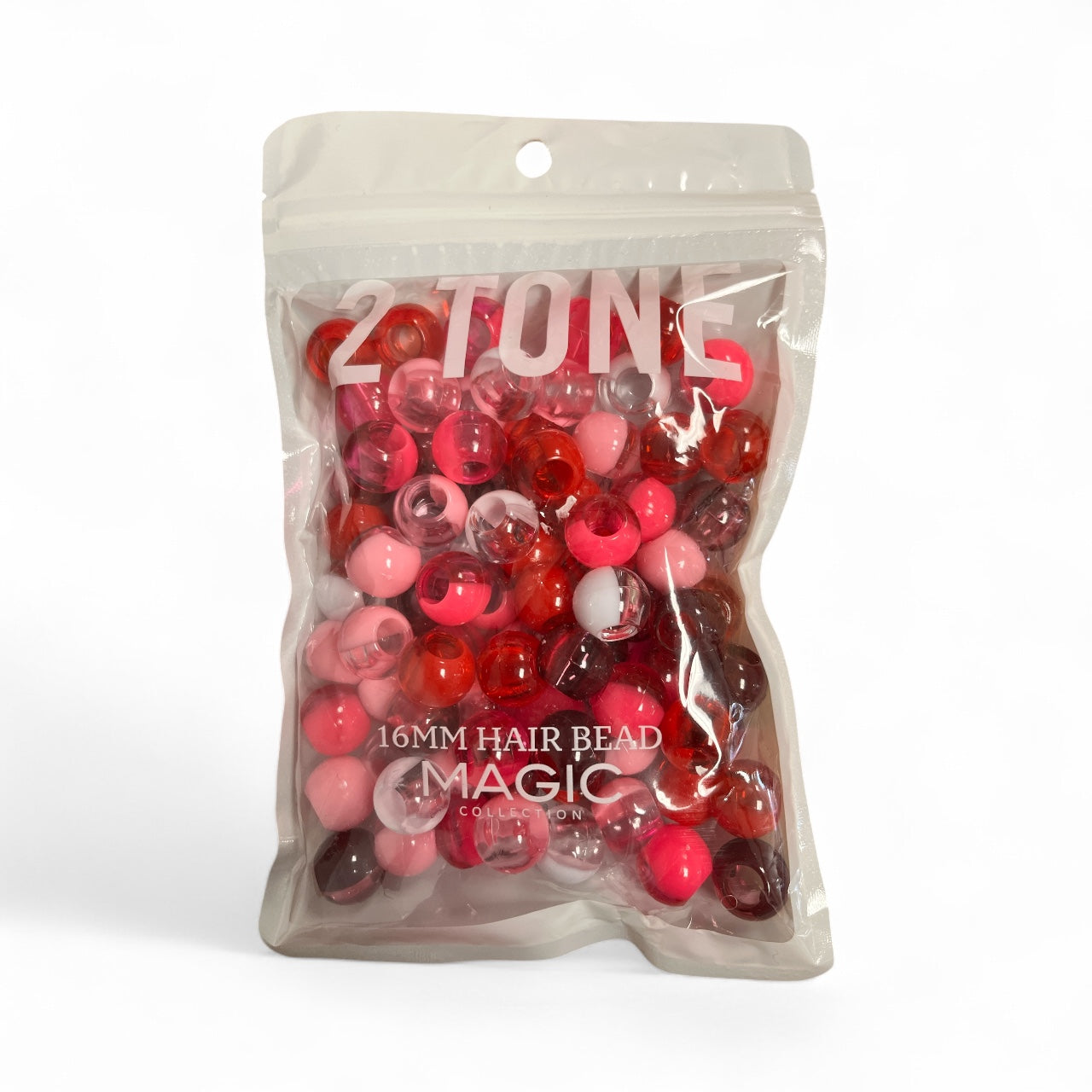 2 tone 16mm hair beads- love