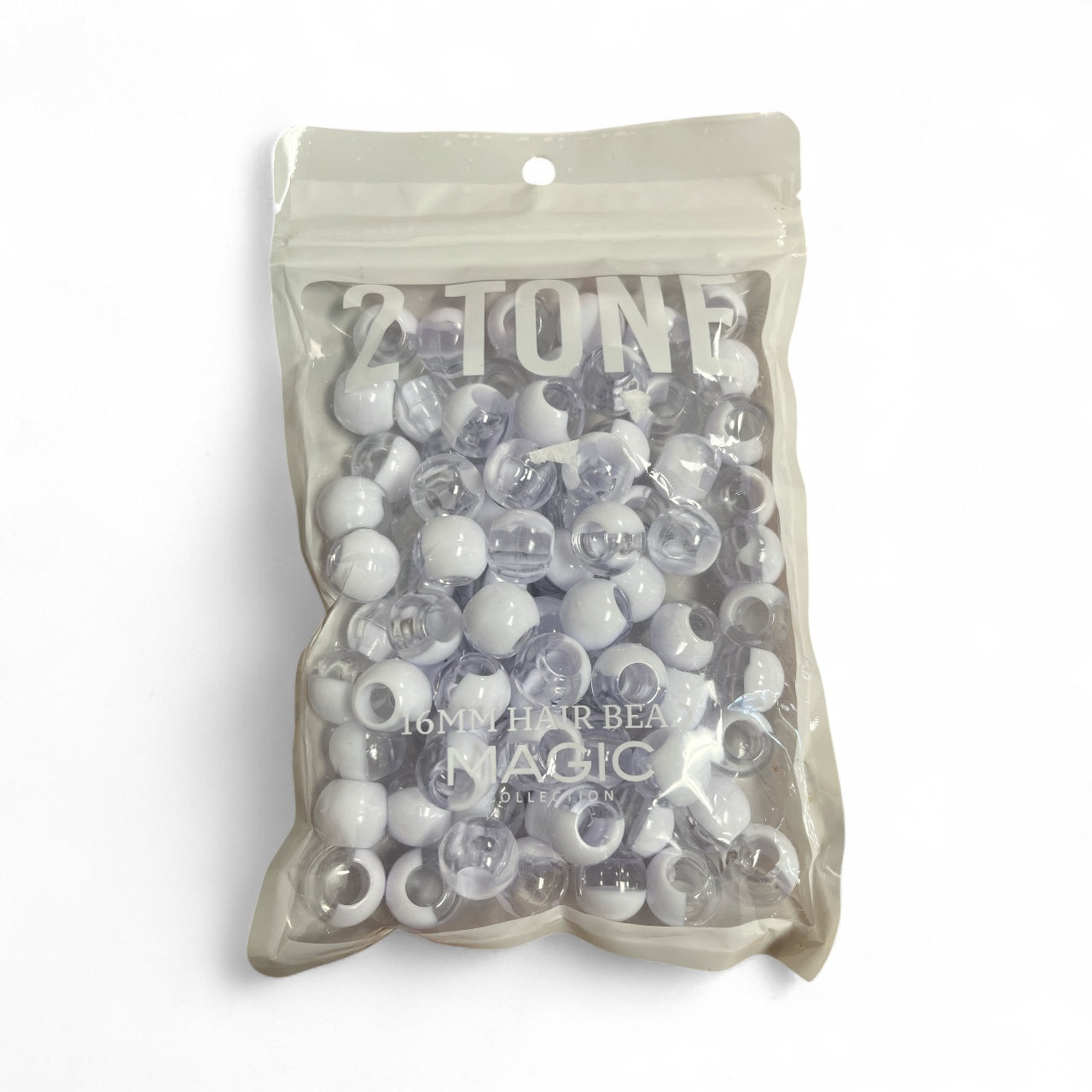 16mm Hair Bead 2 Tone-clear
