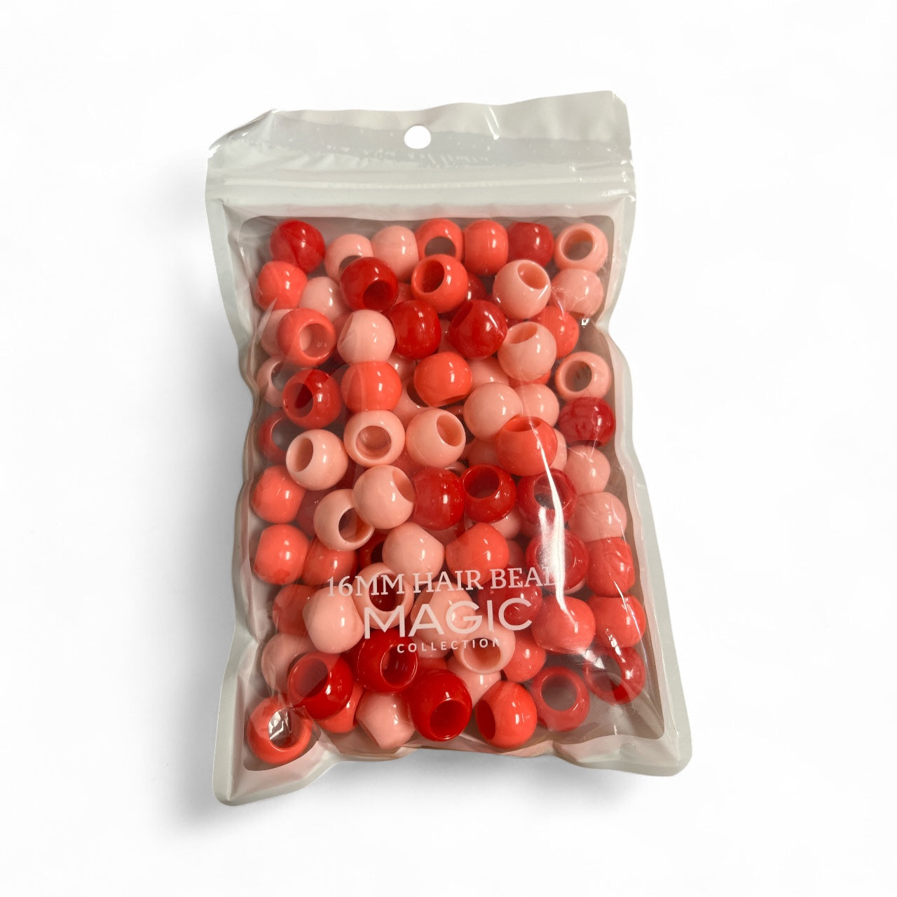 3 tone Mix-RED 16mm hair beads