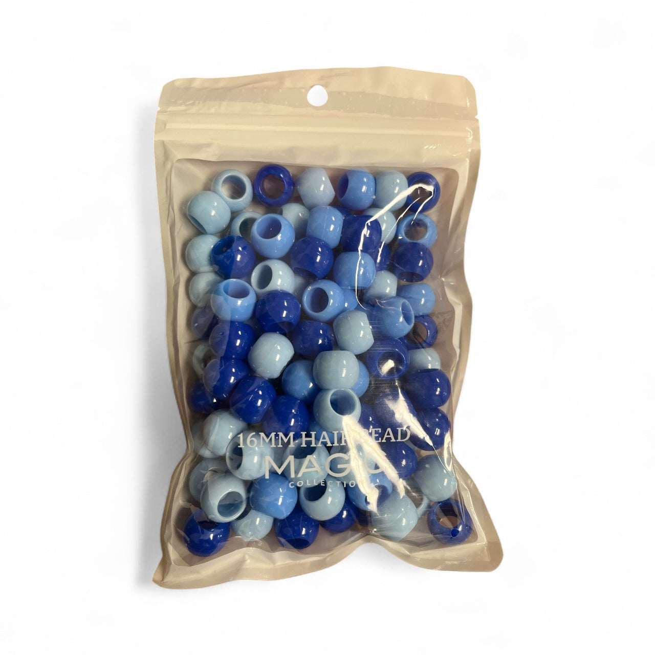 16MM Hair Bead 3 Tone Mix Blue