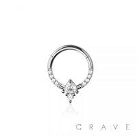 316L SURGICAL STEEL MULTI CZ REVERSE DROP AND BEZEL SEPTUM
