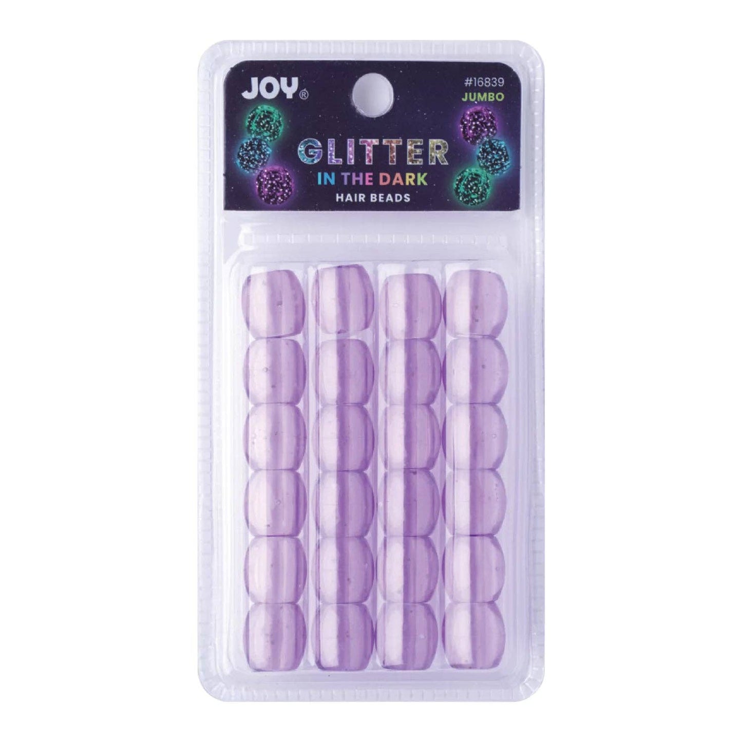 Joy Oval Beads Jumbo Glitter Glow Purple